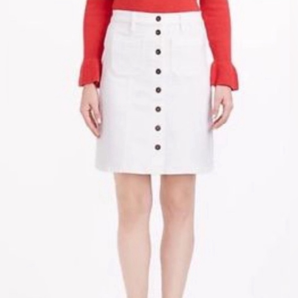 J crew denim skirt button front